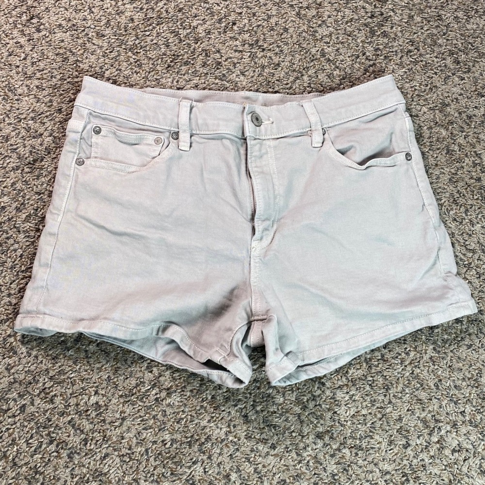 American Eagle Shorts Womens 8 Gray Stretch Real Good Denim Casual Summer Short